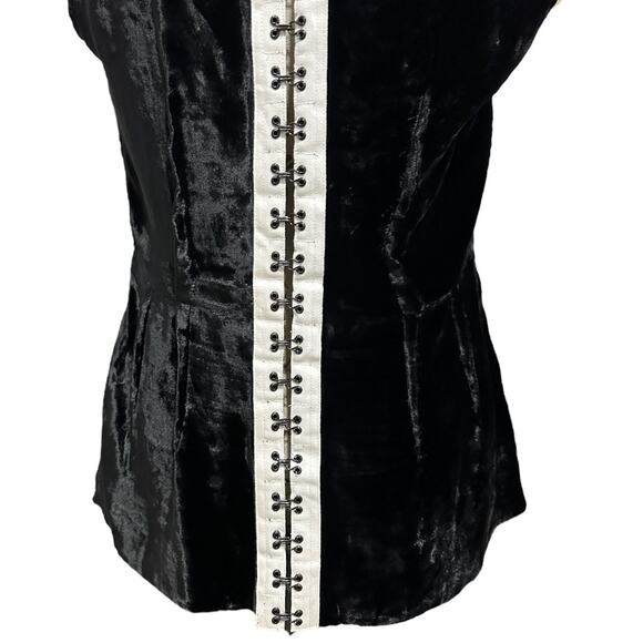 NWT JOSEPH Velvet Silk Hook Closure Peplum Blouse - Picture 9 of 9